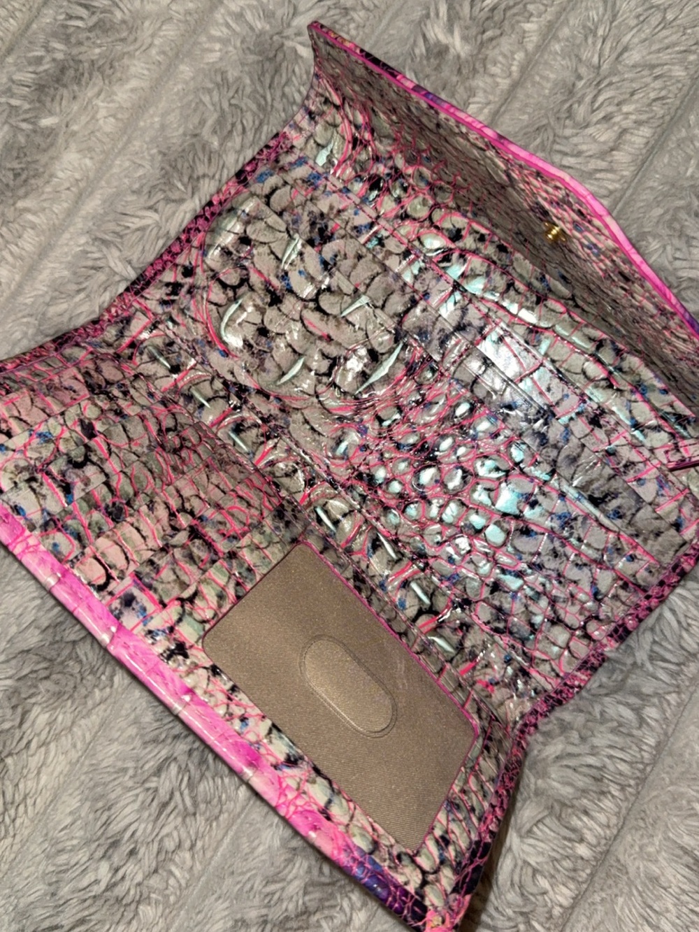 Brahmin Pink Cobra Python Leather Melbourne Tote Bag w/Matching Wallet. - Picture 7 of 8
